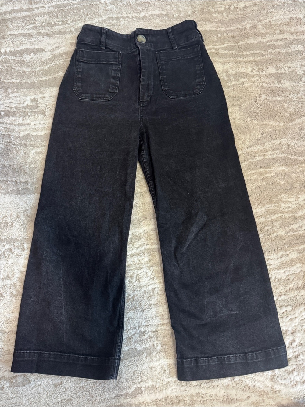 Maeve Black Wide Leg High-Rise Jeans